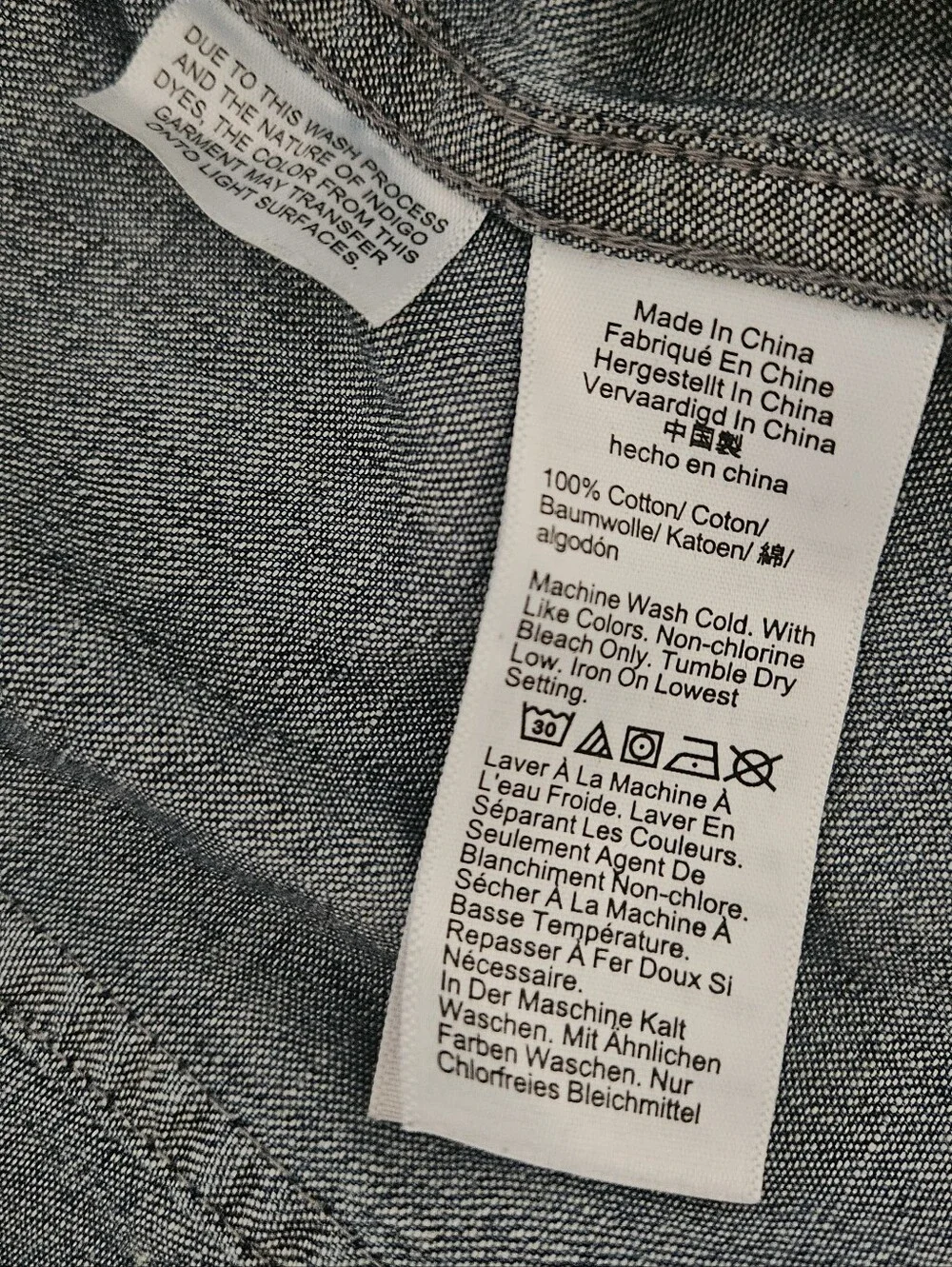 J. Crew Slim Fit Chambray Western Shirt Pearl Snap Denim Blue Size 8